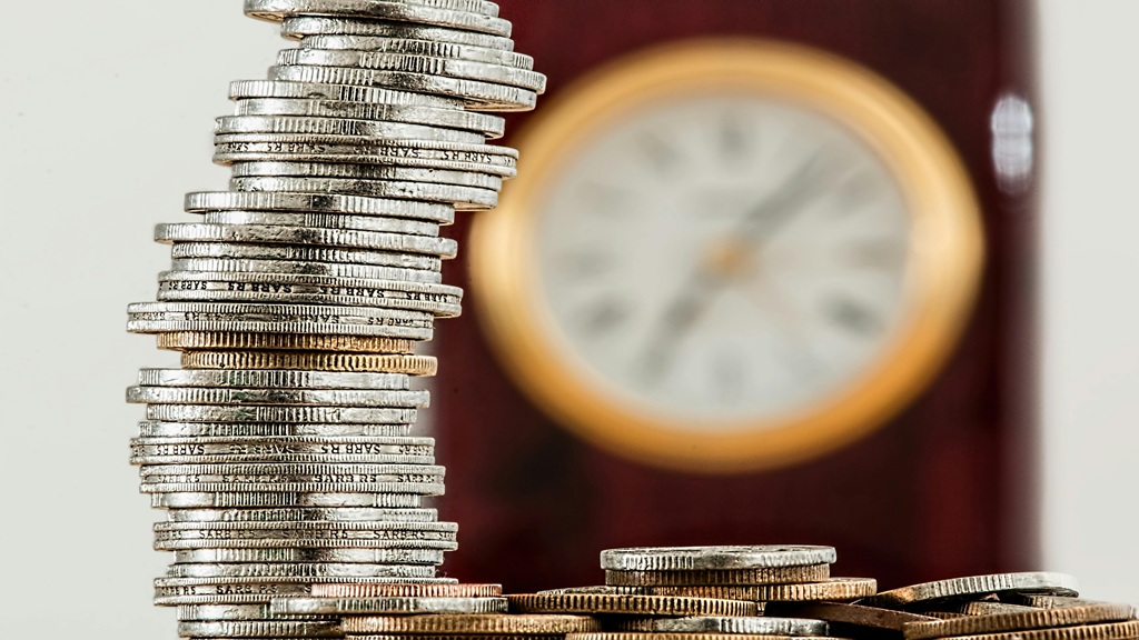 Stack of silver coins.